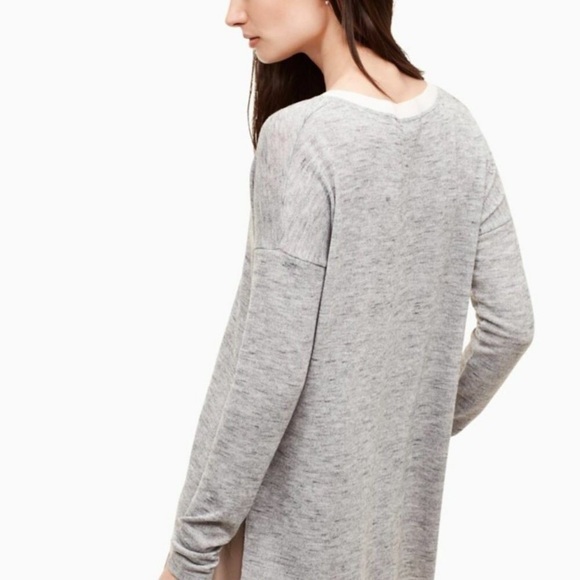 Wilfred Women's Sherbrooke light Gray Oversized V-Neck Side Slit Top - xxs - Picture 4 of 8